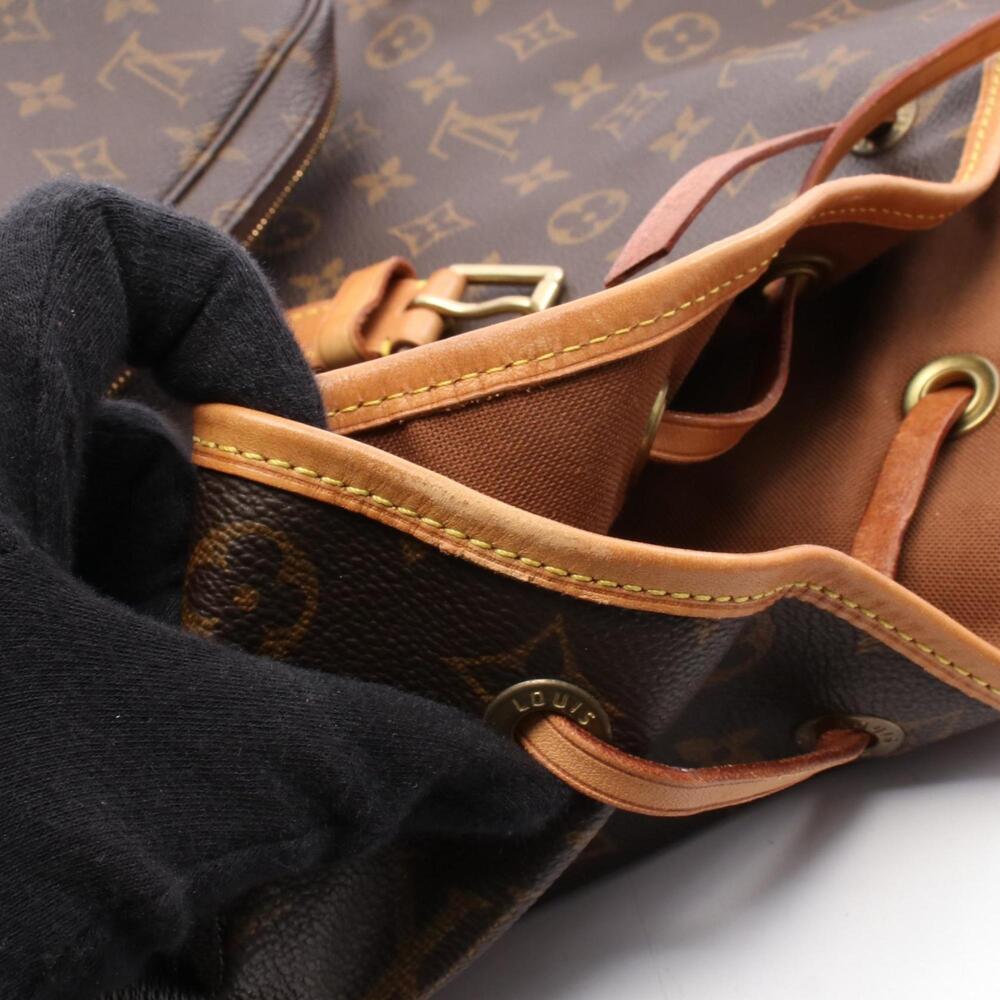 LOUIS VUITTON Authentic Brown Monogram Leather Backpack - Picture 8 of 12